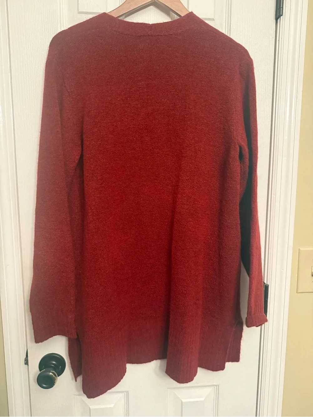 Old Navy woven knit Cardigan Sweater Burgundy maroon medium $59 Anthropologie